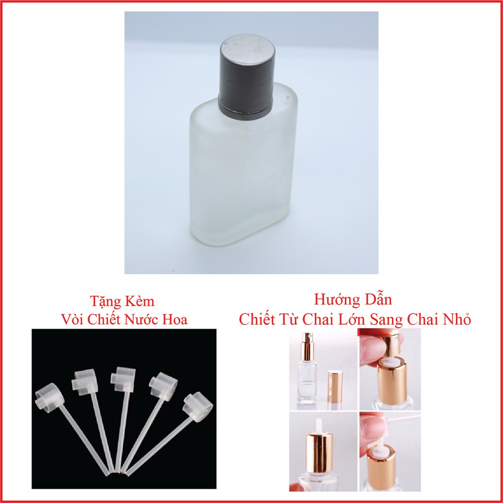 Chai chiết nước hoa, lọ chiết nước hoa thủy tinh 30ml tặng kèm vòi chiết (Form chai GIO)