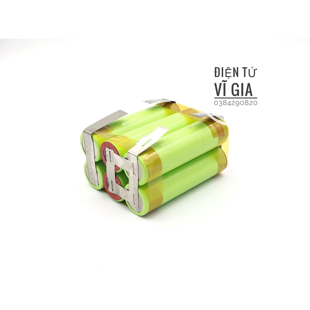 KHỐI PIN 3S2P-4Ah không mạch CELL LISHEN DUNG LƯỢNG 4000mAh XẢ 40A