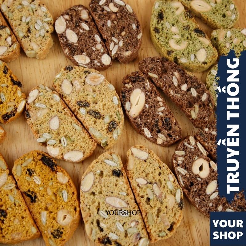 BISCOTTI Nguyên Cám VỊ Truyền Thống by Yourshop Bánh Ngũ Cốc Nướng Ăn Kiêng