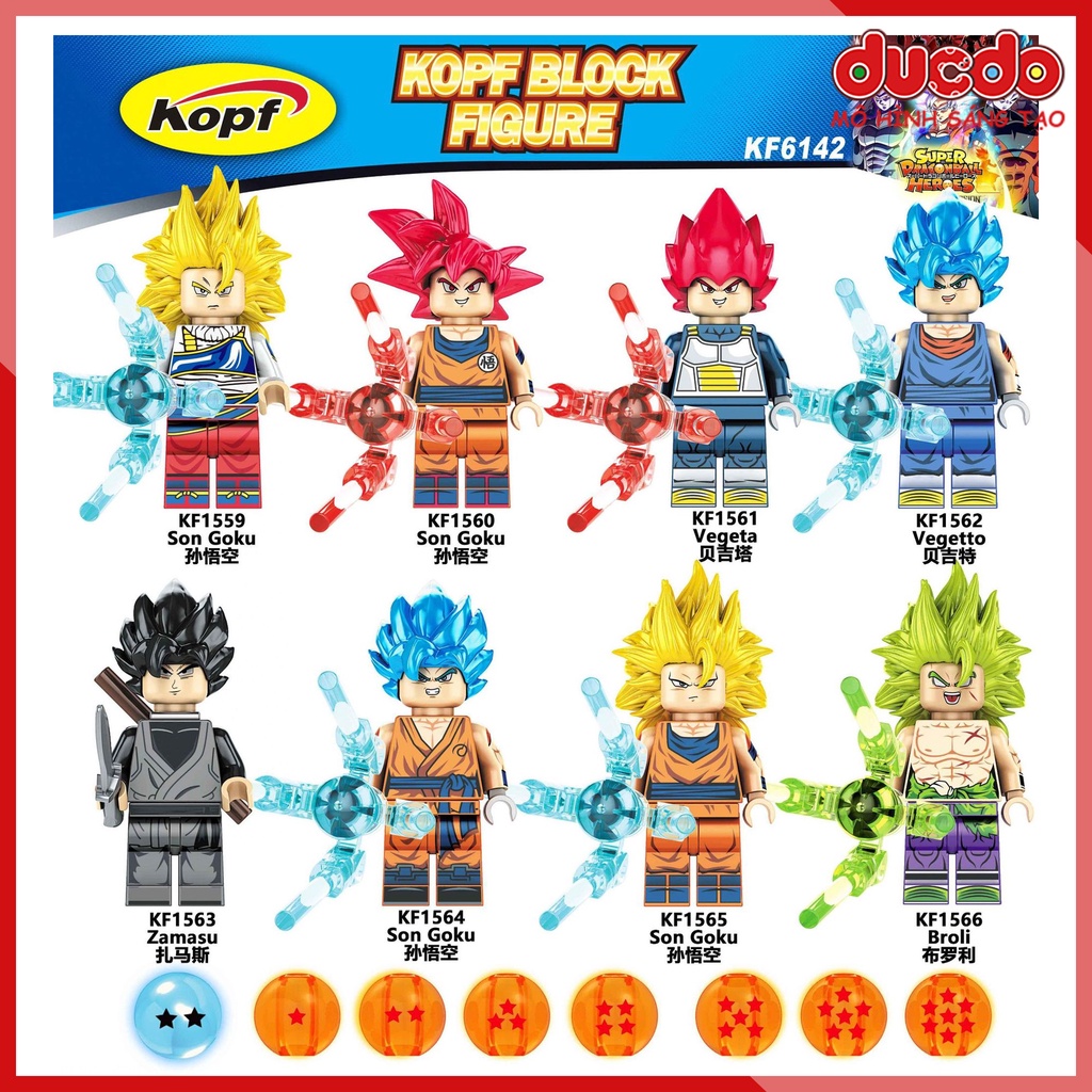 Minifigures các nhân vật 7 viên ngọc rồng mới nhất - Đồ chơi Lắp ghép Mini Dragon Ball Goku KF6142 Mô hình