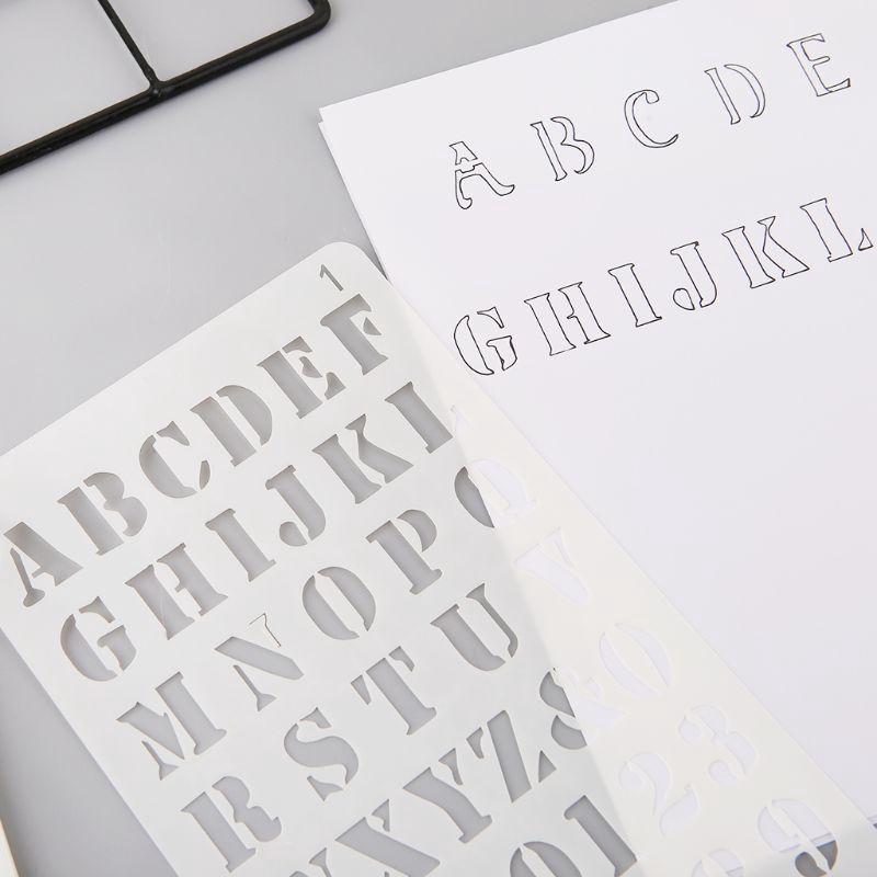 Set 12 khuôn vẽ trang trí DIY hình chữ cái tiếng Anh dành cho bé