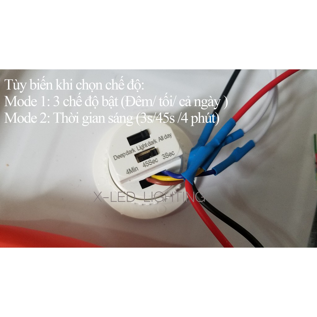 [Xled] Đèn ốp nổi cảm ứng, pin sự cố - 12w