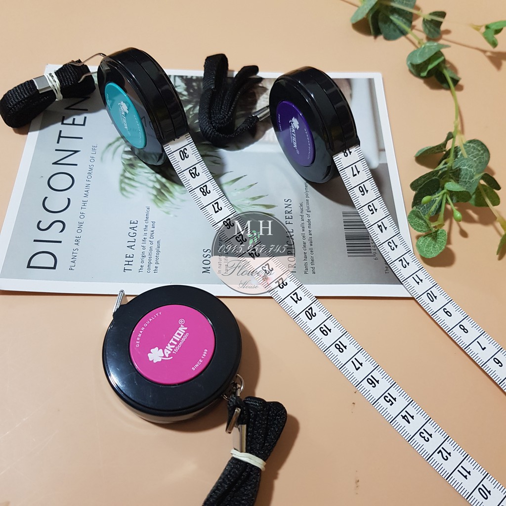 Thước dây cuộn may đo quần áo, loại co rút tự động hàng Đức cao cấp, dùng để lấy số đo cơ thể, Maihoaflower