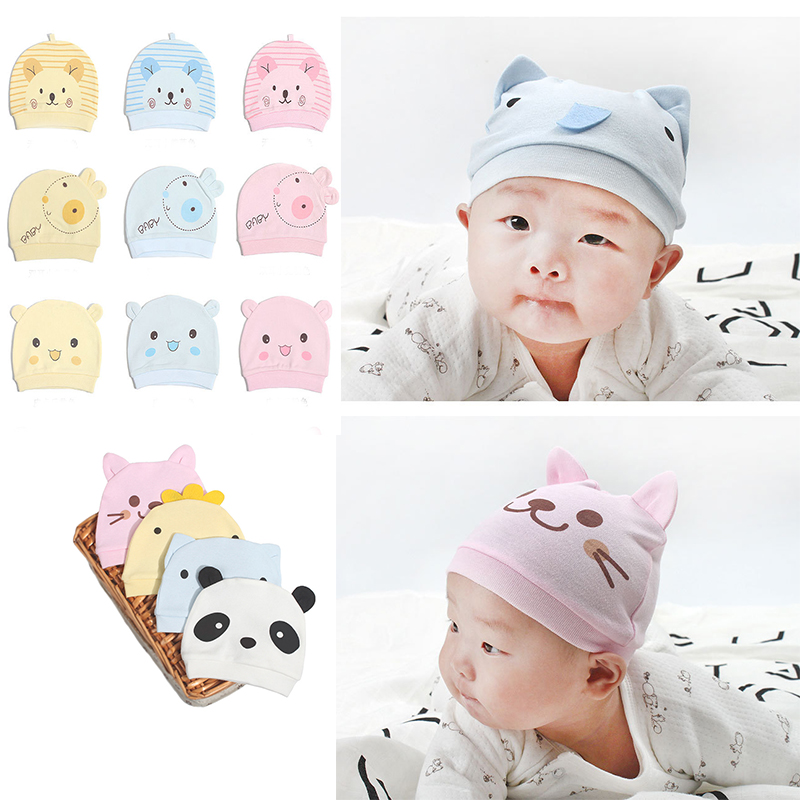 Mũ Cotton Kiểu Hoạt Hình Ngộ Nghĩnh Đáng Yêu Dành Cho Bé Sơ Sinh