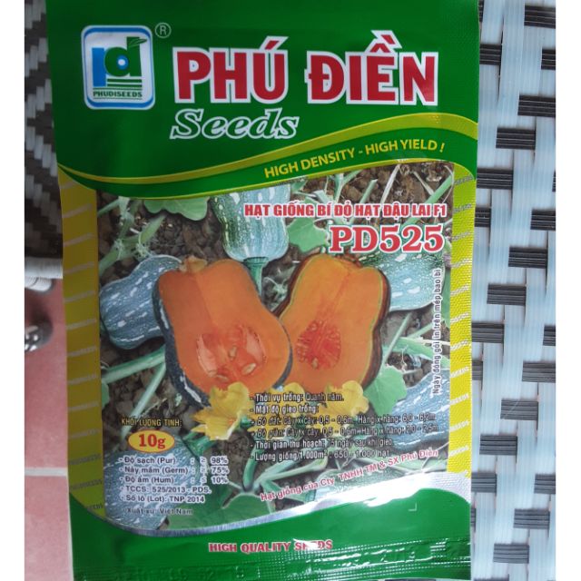 Hạt giống bí đỏ hạt đậu lai F1- gói 10g