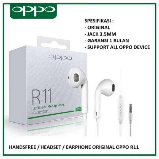 Tai Nghe Nhét Tai Cho Điện Thoại Oppo R11 F1s F1 Plus F3 F5 F7 F9 F11 A3s