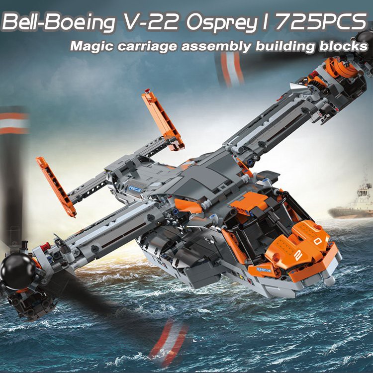 （CÓ SẴN）Đồ chơi lắp ráp mô hinh máy bay 61113 Máy bay vận tải trực thăng Bell-Boeing V-22 Osprey 42113
