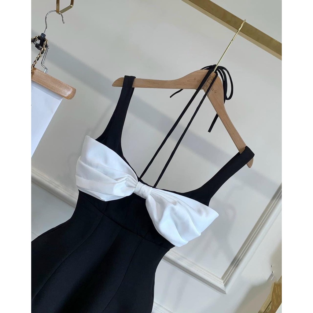 [FREESHIP] JUMP đen 2 dây nơ ngực nữ áo liền quần đồ bay NÀNG CLOSET