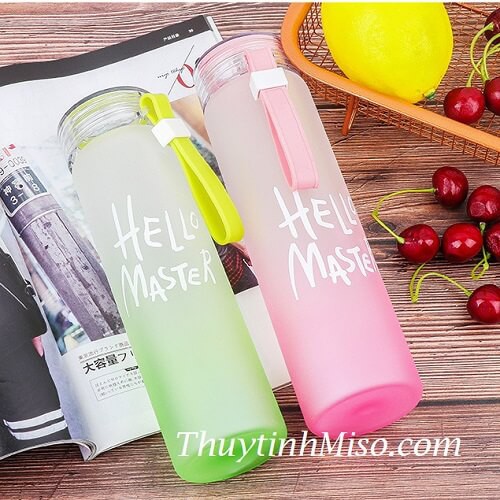 [ HOT ] Chai đựng nước thủy tinh Hello Master 400ml&amp;480ml , bình thủy tinh đựng nước Hello Master mẫu mới