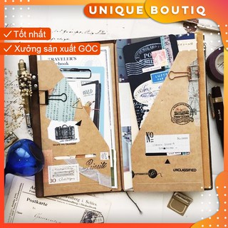 [BỘ SỔ KRAFT DÀI] (1 SỔ+1 BÌA BỌC CÀI THẺ+1 BÌA TÚI ZIP+2 GIM BOOKMARK)