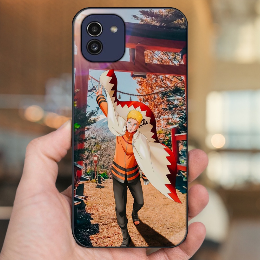 Ốp lưng Samsung A03 viền đen in hình Uzumaki Naruto