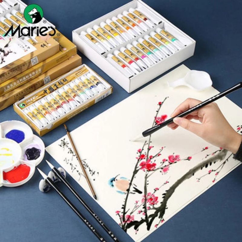 Màu Vẽ Tranh Thủy Mặc Maries Bộ 12,18,24,36 Màu