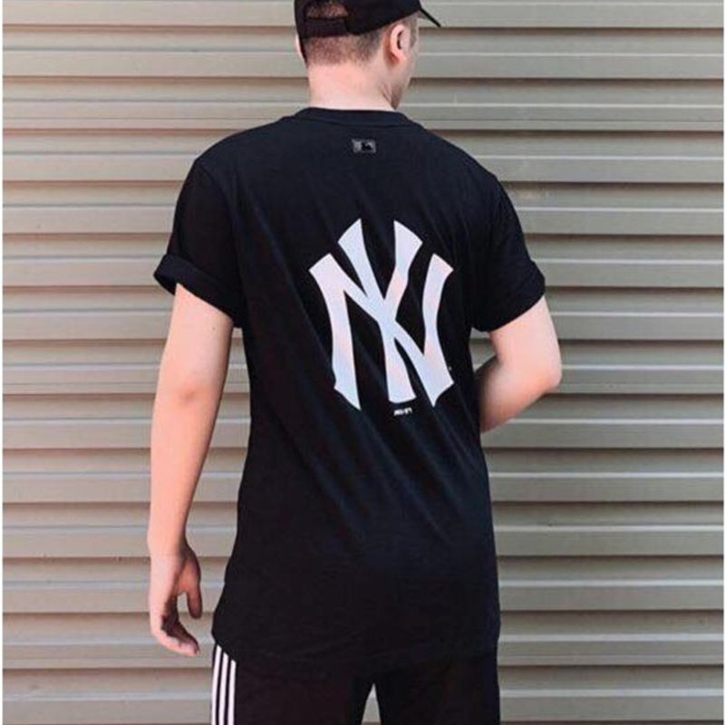 Áo thun oversize unisex NY trắng đen form rộng tay lỡ ulzzang cặp đôi Hàn Quốc