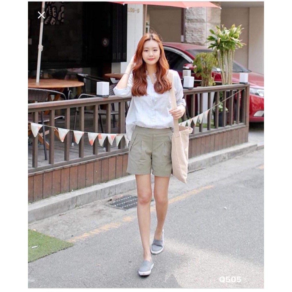 Quần short đùi nữ vải đũi xước nhật có big size đến 80Kg | BigBuy360 - bigbuy360.vn
