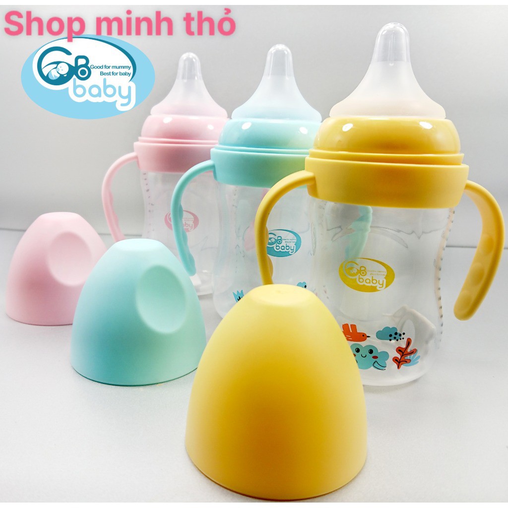 Bình sữa 🌸GB BABY🌸 Bình PP Bottle cổ rộng - có tay cầm size 180ml/240ml - An toàn cho bé