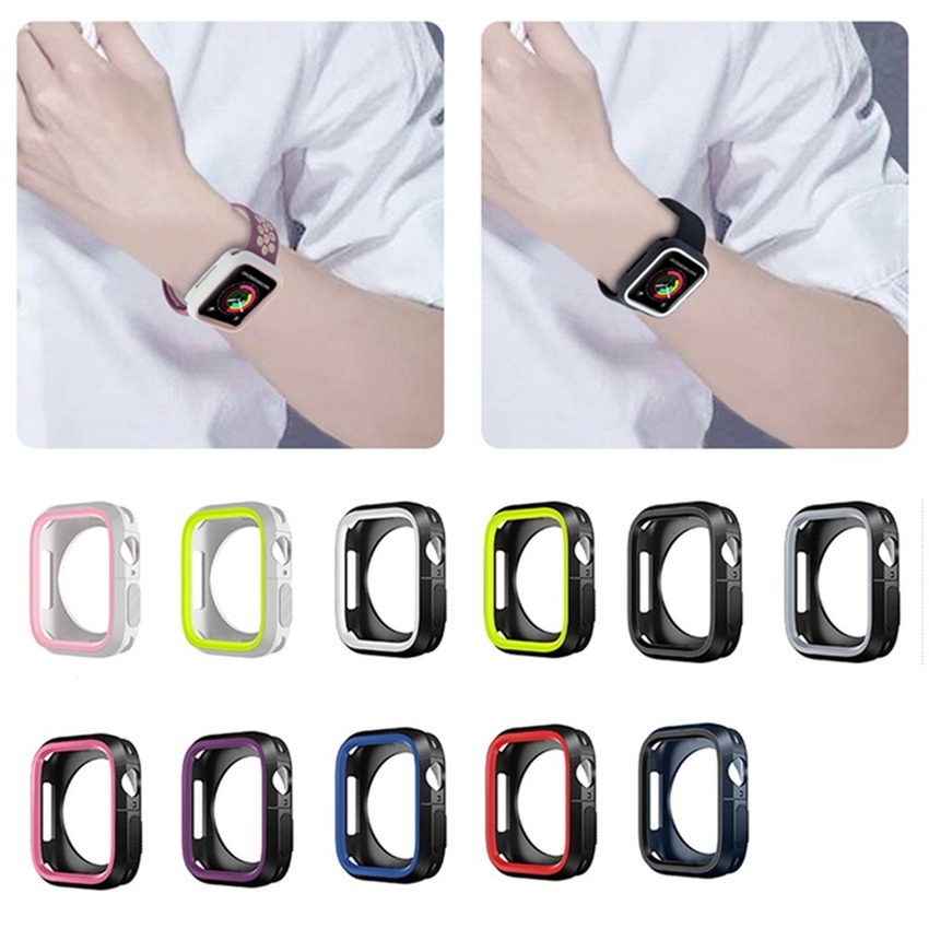 Khung silicon bảo vệ mặt động hồ Iwatch 5 Series 6 SE 5 4 3 2 1 Apple Watch 44mm 40mm 38mm 42mm tiện dụng