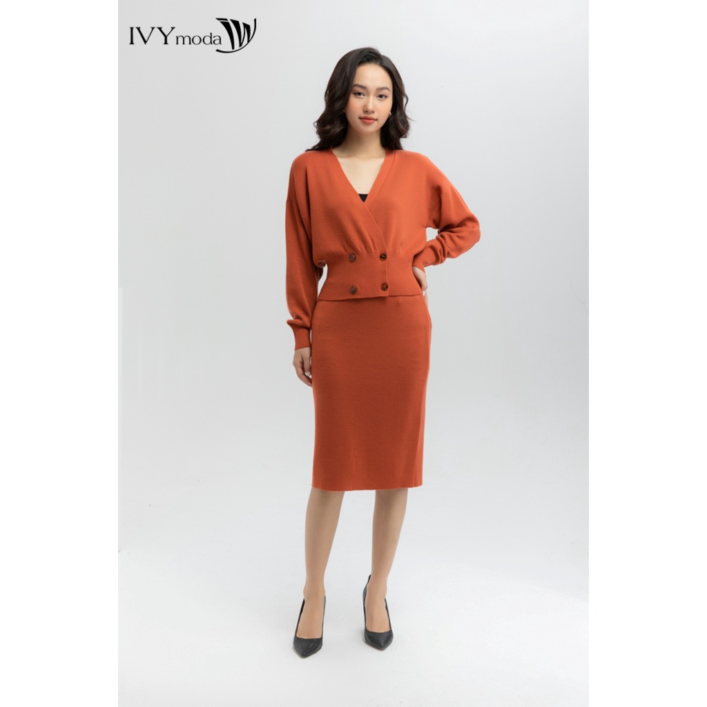 Áo khoác len lông cừu bo gấu IVY moda MS 77B7966