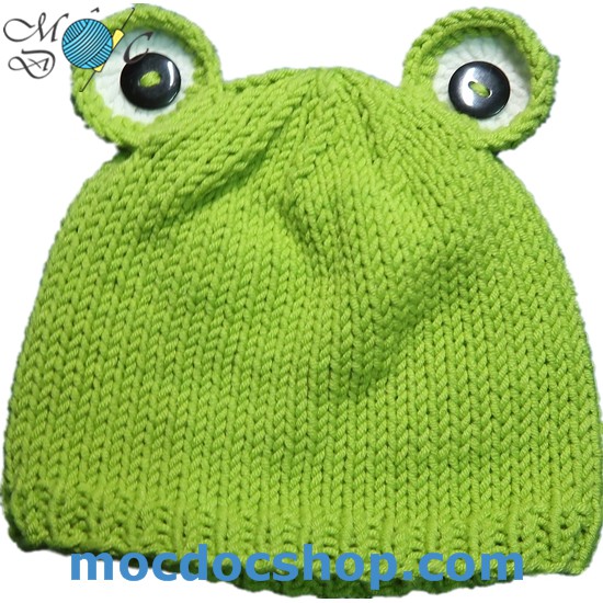Nón len handmade cho bé - ếch xanh - 0-12 tháng