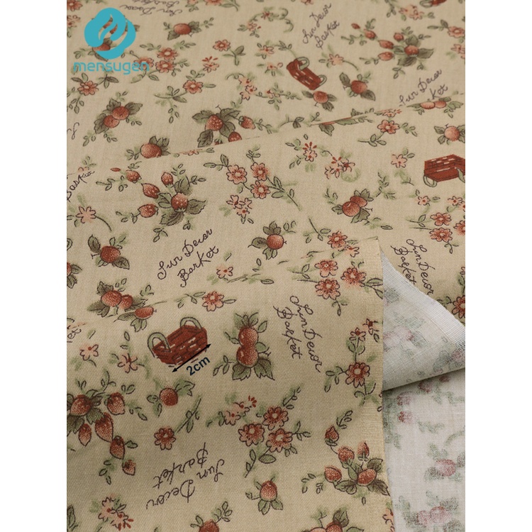 Vải cotton 160cm / 60 '' Họa Tiết Dâu Tây / Việt Quất Phong Cách vintage