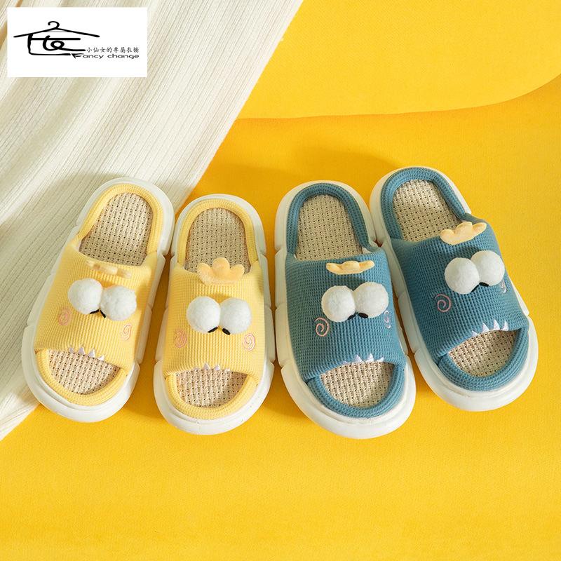 Dép Cotton Lanh Đế Mềm Mang Trong Nhà Phong Cách Nhật Bản Cho Nữ