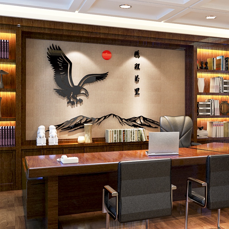 Tranh dán tường mica 3d decor khổ lớn đại bàng về núi trang trí sảnh công ty, phòng khách Nhiều Size - EPeBen