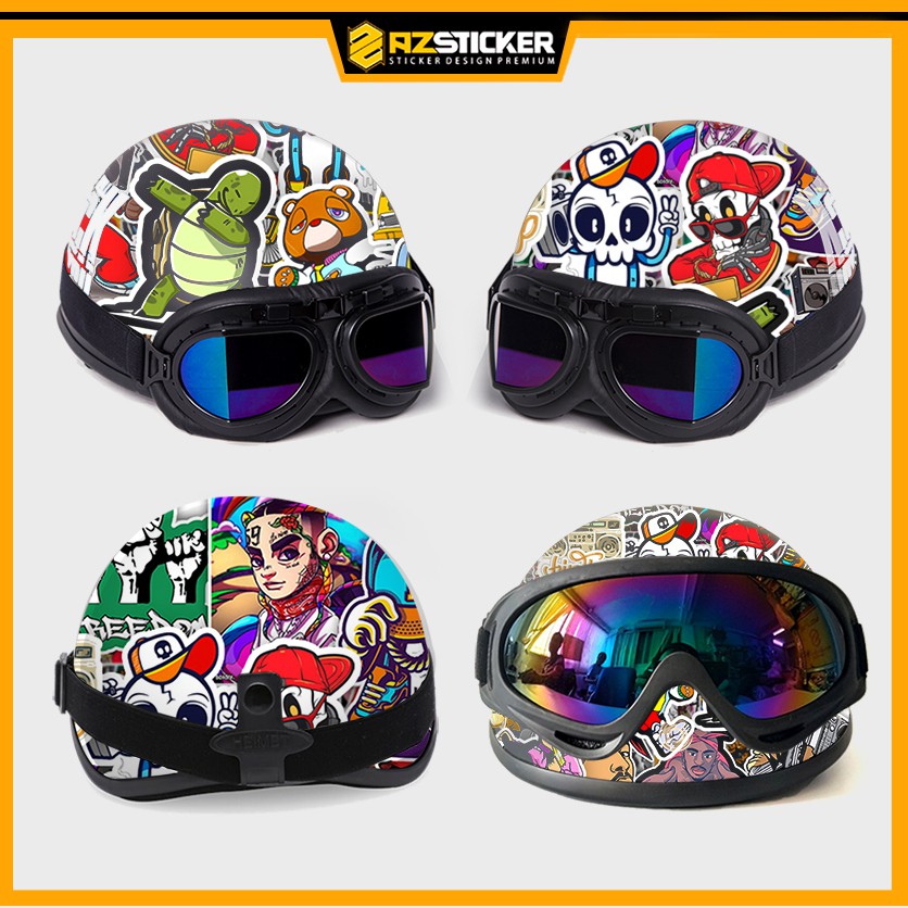 Sticker Hiphop Chống Nước Dán Mũ Bảo Hiểm Ván Trượt Điện Thoại Laptop | STK45 | Hình Dán Trang Trí Cắt Sẵn Dễ Bóc Dán