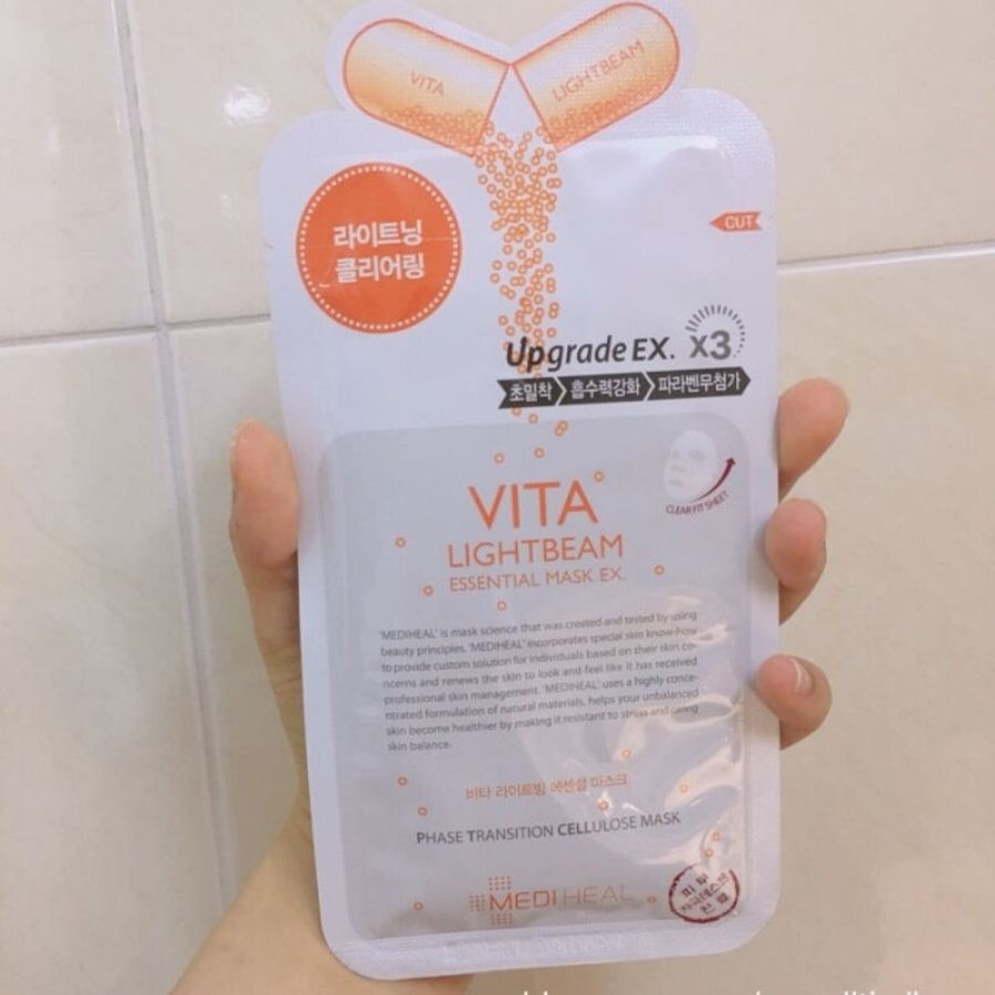 Mặt Nạ Dưỡng Trắng Và Đều Màu Da Mediheal Vita Lightbeam Essential Mask 25ml ( 1 miếng) | BigBuy360 - bigbuy360.vn