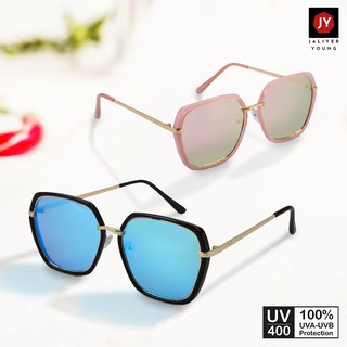 Mắt Kính mát nam nữ đa giác tráng gương gọng kính kim loại kép UV400 Jaliver Young SM – 6080