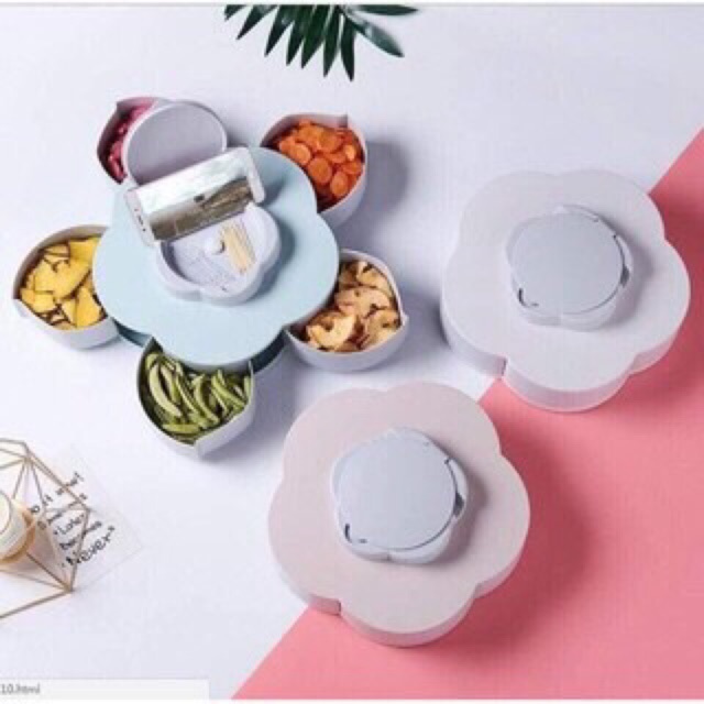 Khay Đựng Mứt Kẹo Tự Xoay 5 cánh