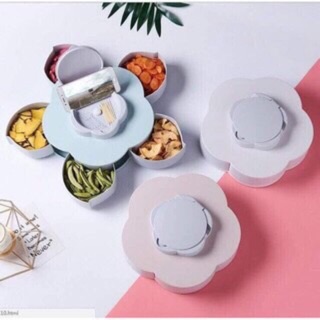 Khay đựng mứt kẹo tự xoay 5 cánh