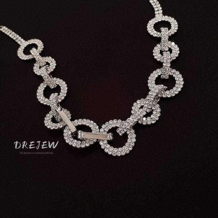 DREJEW Vòng Cổ Đính Đá Lấp Lánh Phong Cách Thời Trang Nhật Hàn