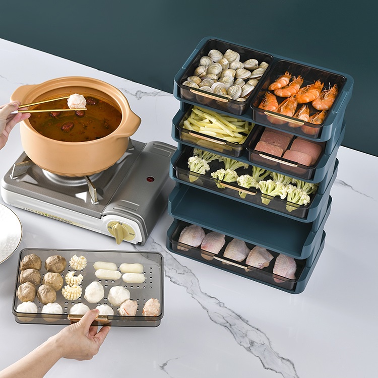 Kệ đựng đồ - Khay đựng thức ăn 5 tầng nhiều ngăn - Kệ đựng đồ ăn lẩu xếp tầng thông minh (KAL05)