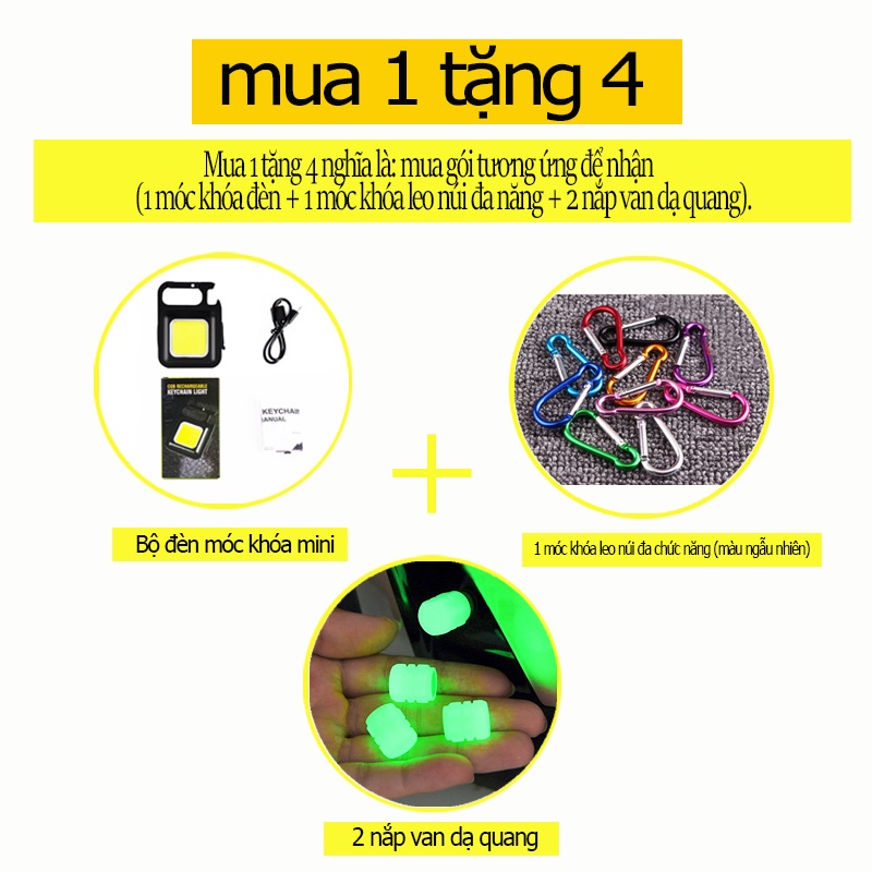 Đèn Led COB Mini Đa Năng Thiết Kế Nhỏ Gọn Kèm Móc Treo Chìa Khóa Tiện Dụng Mang Theo Cắm Trại / Dã Ngoại