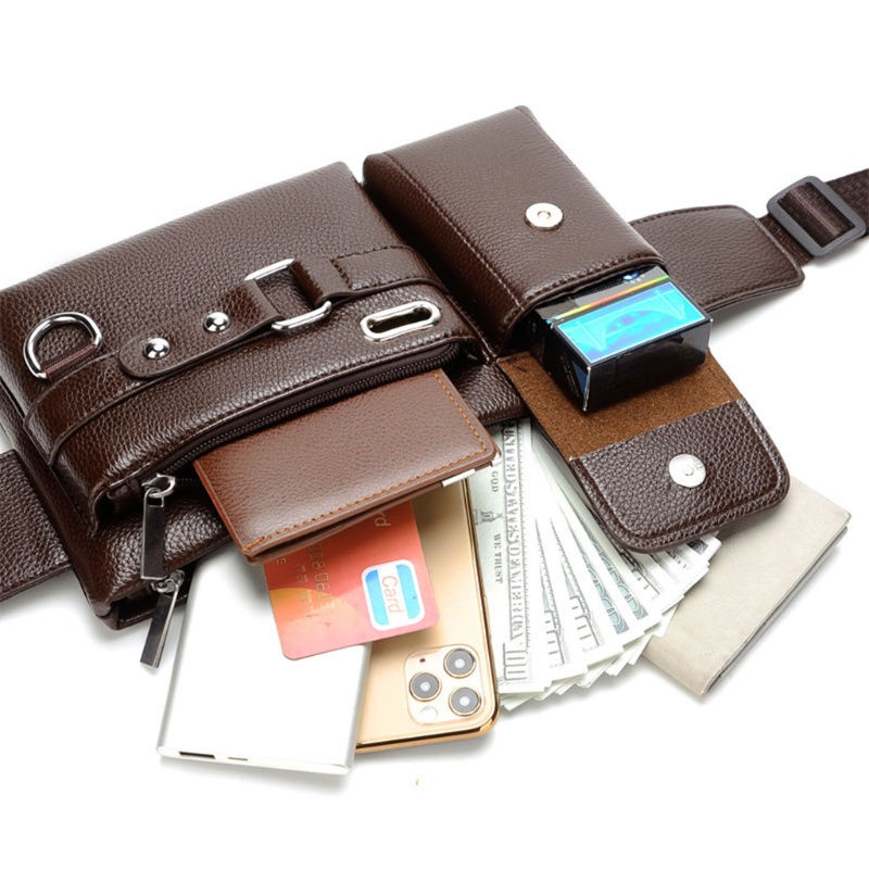 Túi Da PU Đeo Chéo Đa Năng Thời Trang Cho Nam