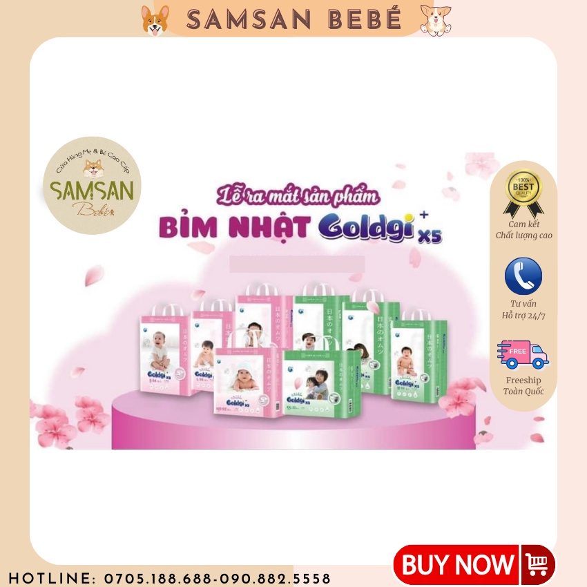 Bỉm quần/dán Goldgi+X5 ⚡ MẪU MỚI ⚡ tã bỉm cho bé nội địa Nhật Bản đủ size NB92/S84/M66-M60/L56-L48/XL44/XXL32