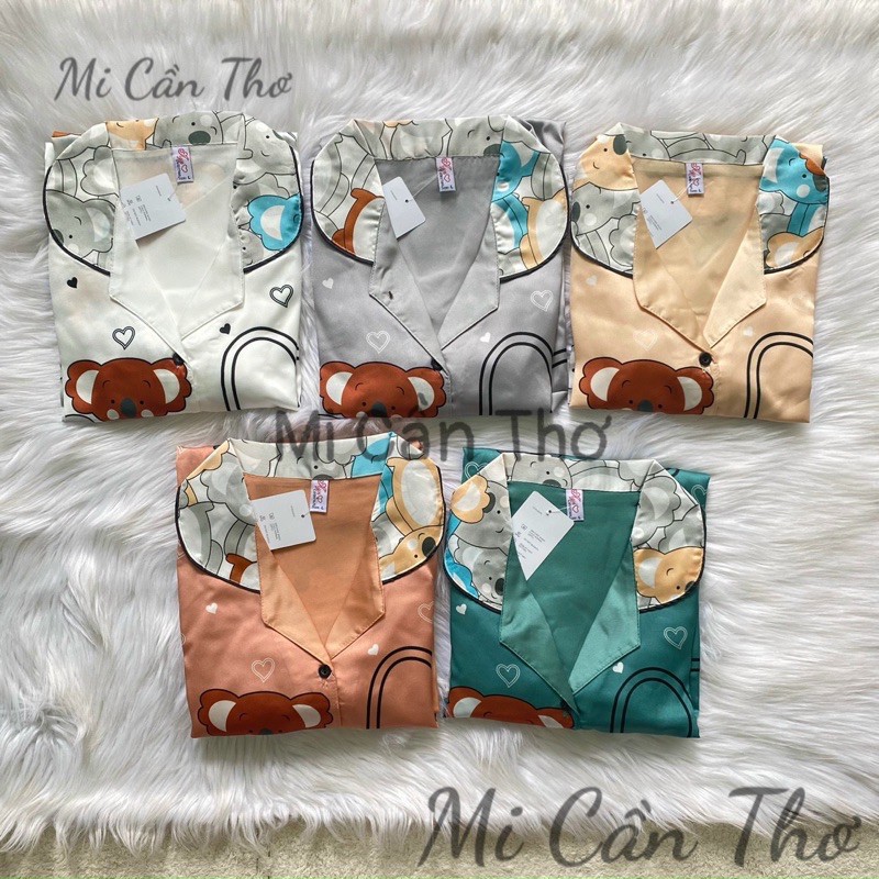 SIZE L-2XL(50-75kg)🦋Pijama LỤA SATIN IN CHÂN, túi quần sâu | BigBuy360 - bigbuy360.vn