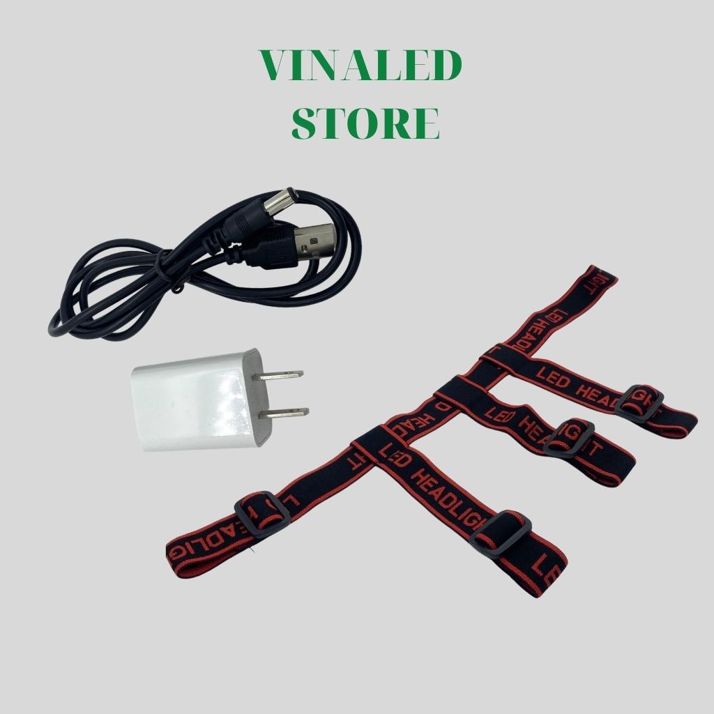 Đèn pin đội đầu siêu sáng K600 đèn có báo pin, cổng USB chóa lớn 10cm, 6 pin siêu khủng sáng liên tục 16h