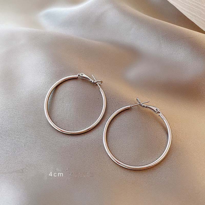 Bông Tai Xi Bạc 925 Tròn Size Lớn Cao Cấp -Trang Sức TNC JEWELLERY