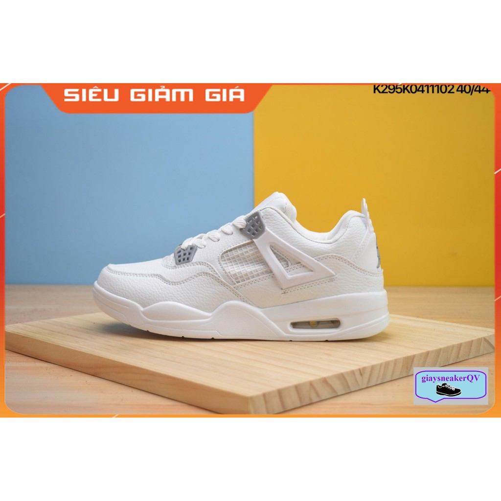 (SALE SỐC) Giày thể thao Air Jordan 4 Full White thấp cổ cá tính, giá yêu thương dành cho nam và nữ