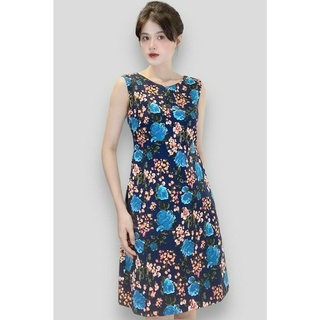 [ Chính hãng] Đầm tunic nữ cổ V nẹp dk roban + nút - cotton tổ ong - DE THUONG