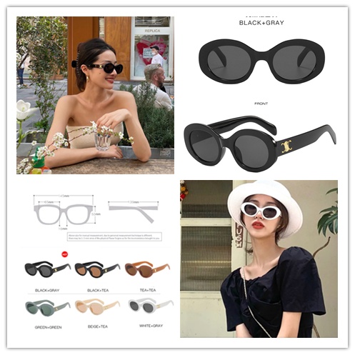 Kính Mát Hình Oval Màu Sắc Macaron Phong Cách Hàn Quốc Cho Nam Và Nữ