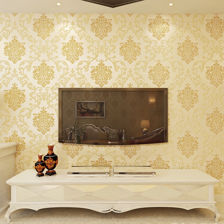 Giấy dán tường 3D PVC kiểu châu Âu sang trọng độc đáo