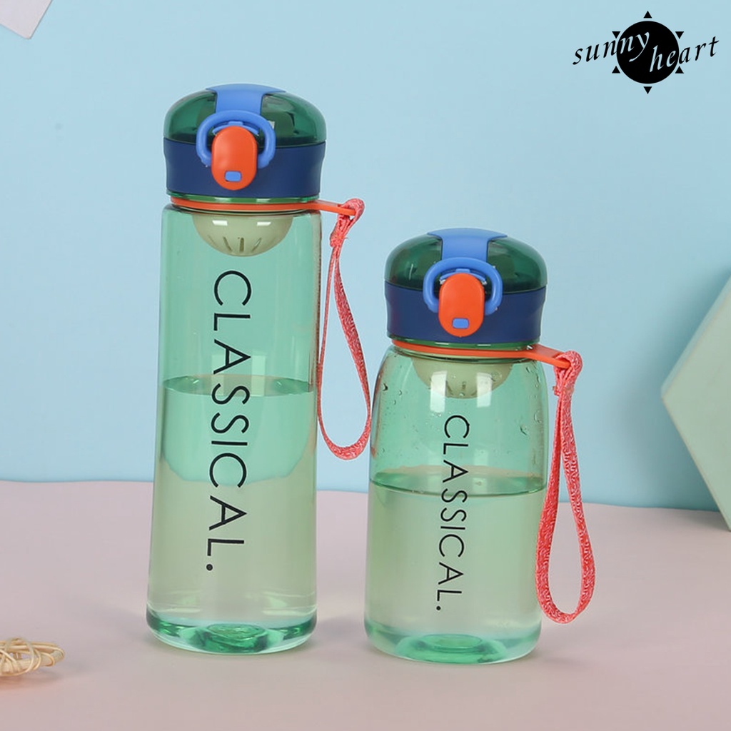 Bình Nước Có Ống Hút Thiết Kế Đơn Giản Chống Tràn 400ML/500ML Cao Cấp Cho Bé