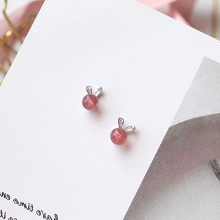 Bông tai thỏ hạt hồng dễ thương