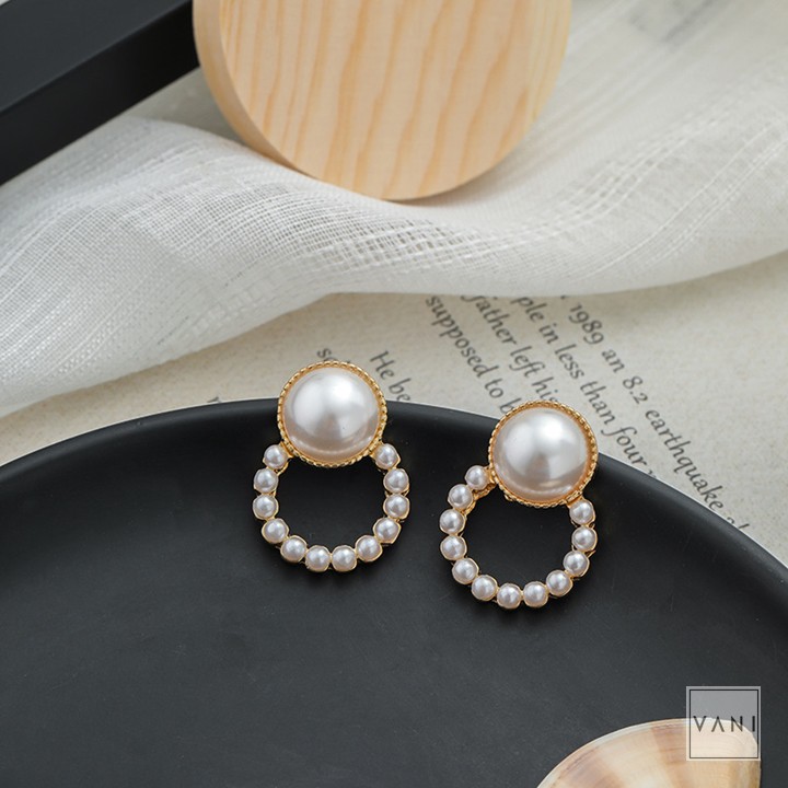 Bông Tai To Tròn Đính Hạt Châu Phong Cách Hàn Quốc - Vani Store [TS000466-O18]