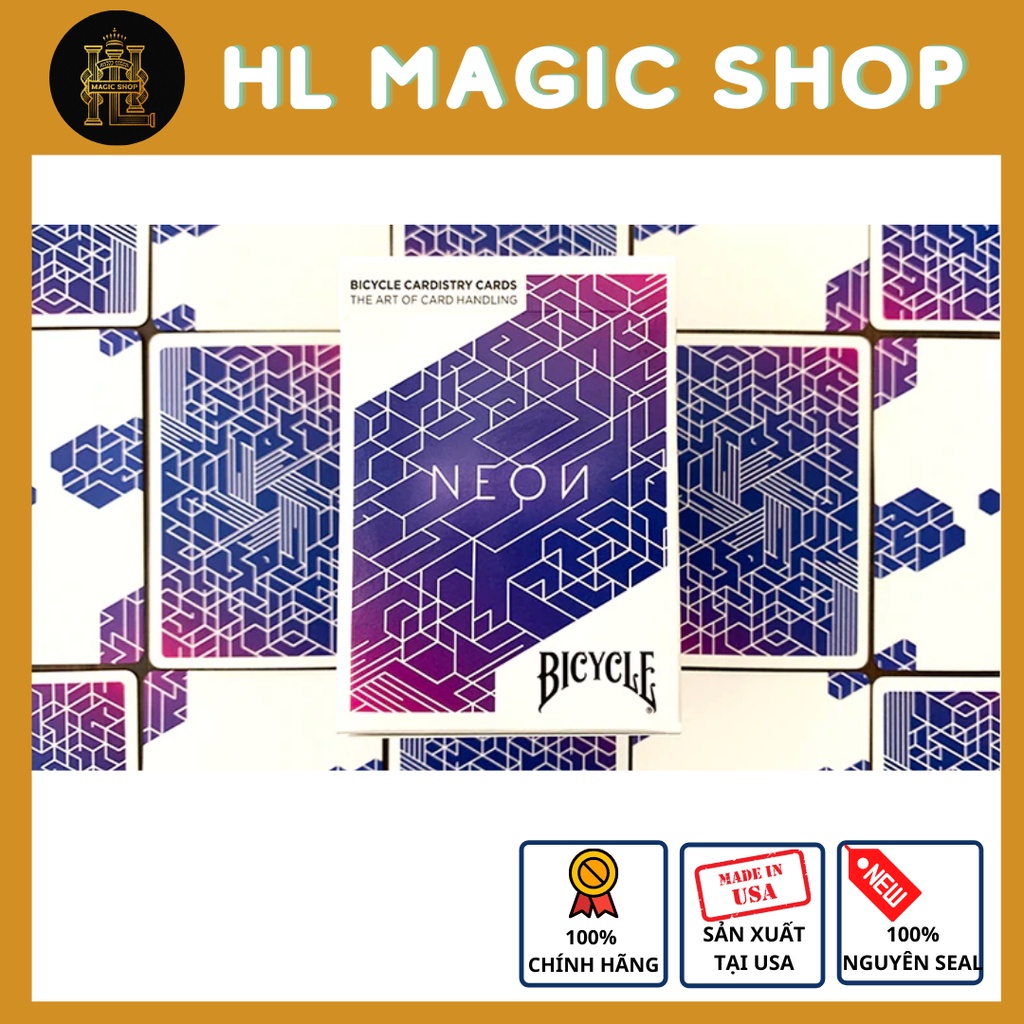 Bộ bài tây, bài ảo thuật Bicycle Neon Blue Aurora Playing Cards - Bài Mỹ - Bài Chính Hãng