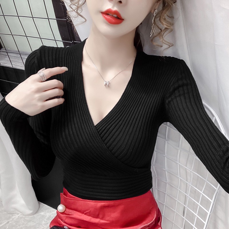 G32982 - Áo len nữ dài tay thu đông hàng nhập