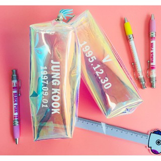 (nhiều mẫu) Túi đựng bút, đựng mĩ phẩm Hologram BTS, TWICE, BLACKPINK