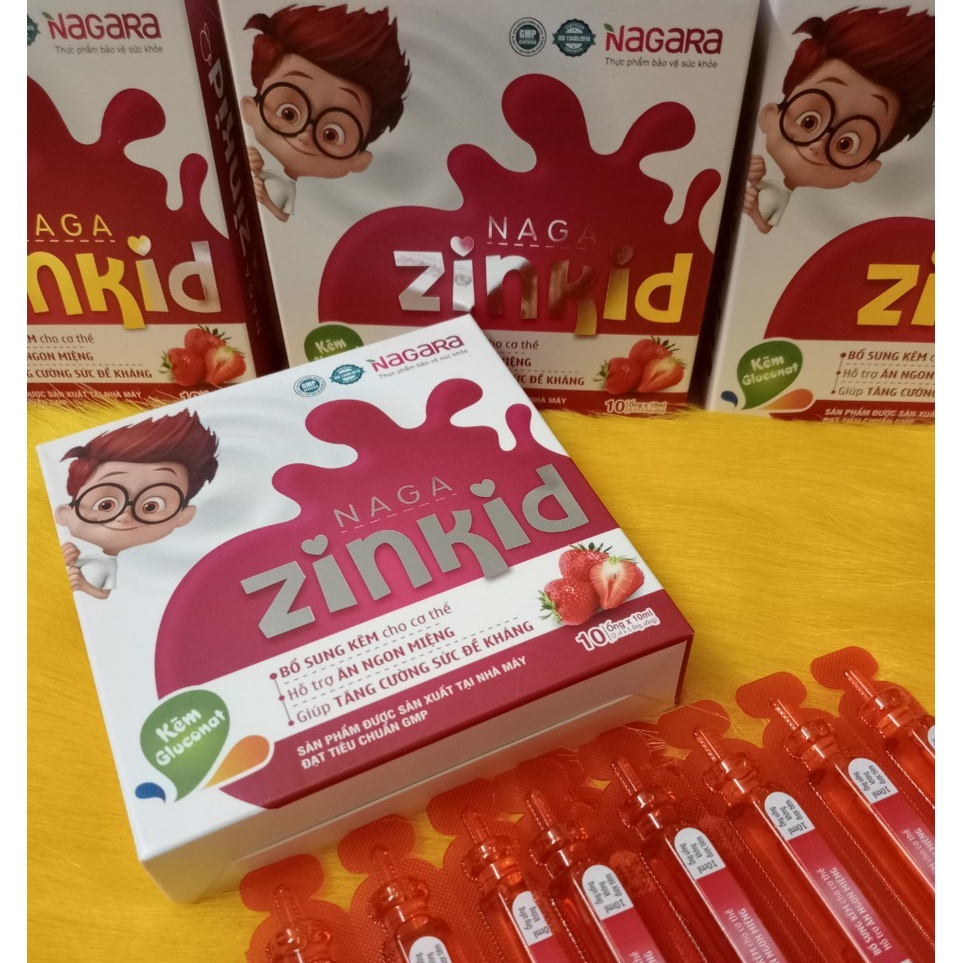 Zinkid, siro kẽm cho bé giúp tăng cường đề kháng, giúp bé ăn ngon ( hộp 10 ống)