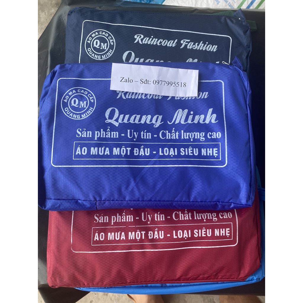 Áo Mưa Vải Dù 1 Mũ Cánh Rơi Có Lỗ Nhét Gương Siêu Bền